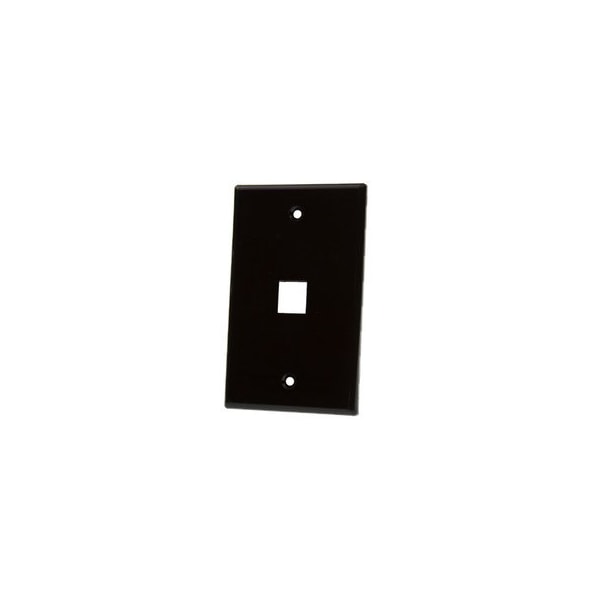 Cable Wholesale Keystone Wall Plate, Black, 1 Port, Single Gang 3012-02201 - main